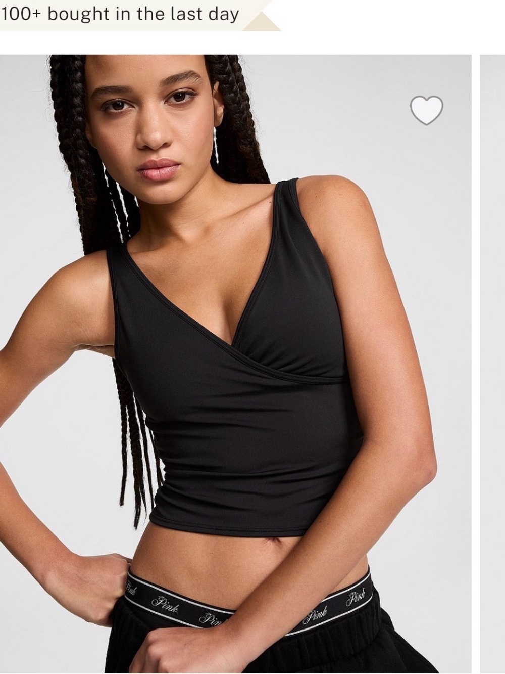 PINK Victoria's Secret Relay Ruched Wrap Bra Tank